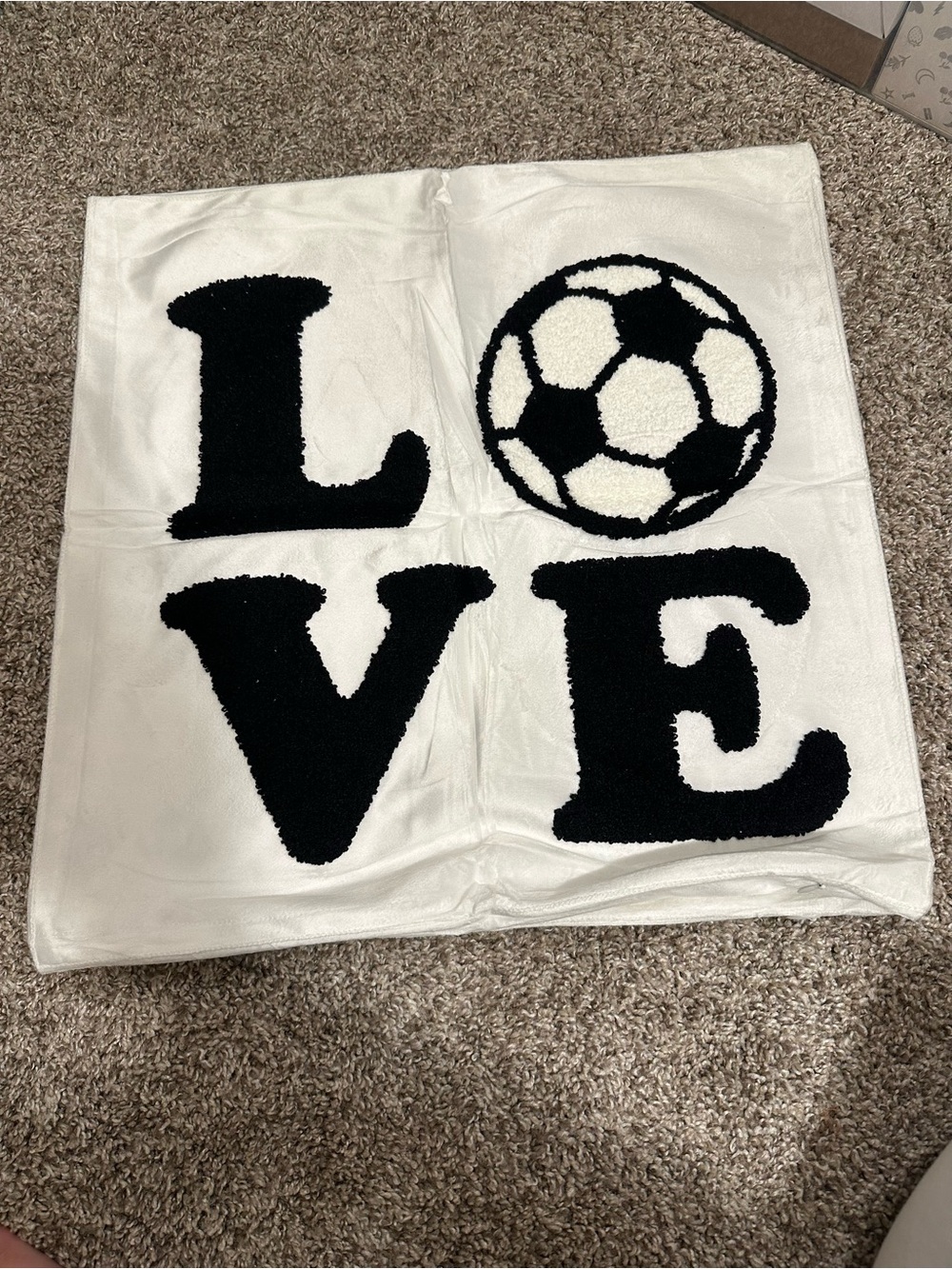 2 PCS Embroidered Soccer Throw Pillow Covers.